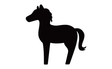 シンプルな馬のシルエット素材・モノクロデザイン