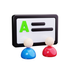 Classroom 3d render icons