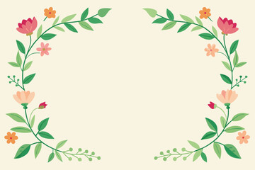 lush bloom frame with ivory background