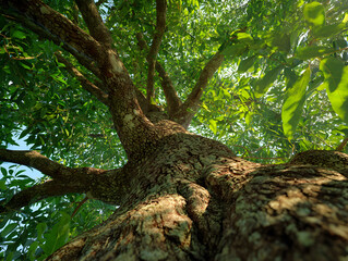 Low Angle View of a Majestic Tree with Lush Green Foliage