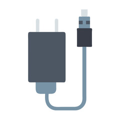 Smartphone Charger with USB Cable on Black Background Illustration