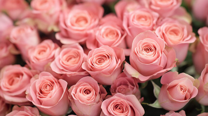 Naklejka premium Rosas rosa pastel em um lindo buquê floral para uma celebração romântica