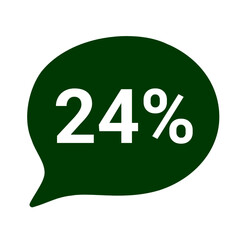 24% Persantage green and white frame discount icon