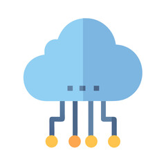 Cloud computing technology icon symbolizing connectivity and data transmission