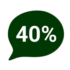40% Persantage green and white frame discount icon