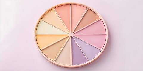 3d illustration of pastel makeup palette with a variety of colors for creating different looks