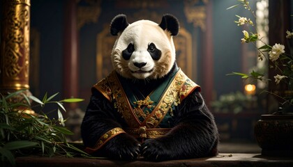 Panda Sitting Gracefully as the Queen of East Asia