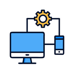 Connected devices with gear show data flow concept