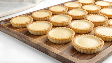 Delicious cheese cakes are beautifully arranged on a tray, ready for a tasty snack or dessert