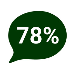 78% Persantage green and white frame discount icon