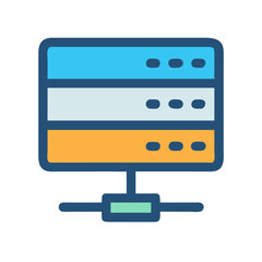 Illustration of data server icon on the black background