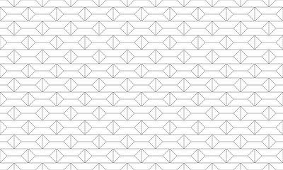 Grey outline geometric seamless pattern with triangle and trapezium shapes. Vector Repeating Texture.