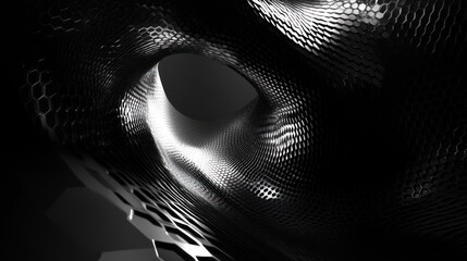 Abstract, dark, futuristic, mesh, tunnel, architecture, design, technology, geometric, structure,  pattern,  3d,  rendering,  shapes,  design,  digital,  futuristic,  black, white,  