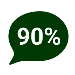 90% Persantage green and white frame discount icon