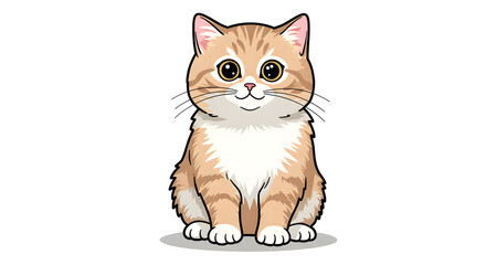 Fototapeta premium A cute, cartoon cat with orange and white fur, wearing a pink bow tie.