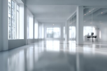 Fototapeta premium Empty modern office space, light and bright