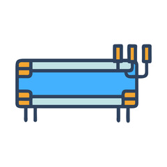 Colorful bunk bed on black background in flat style