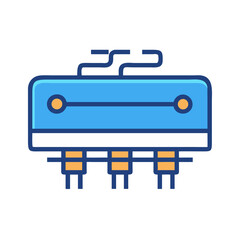 Electronic component vector illustration on a black isolated background