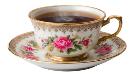 Traditional English Teacup with Saucer – Clean Studio Background