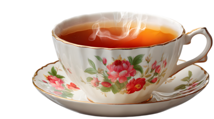 Retro Teacup with Intricate Design – High-Res Product Shot