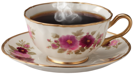 Retro Teacup with Intricate Design – High-Res Product Shot