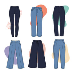 Stylish collection of denim and casual pants for modern wardrobes