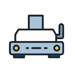 Stylized illustration of a kitchen extractor fan in blue