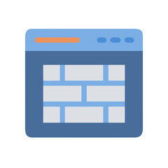 Firewall interface displaying a digital brick wall on screen