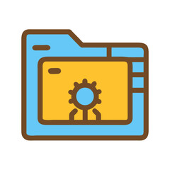 Folder Icon with Cogwheel: Configuration and Settings Management