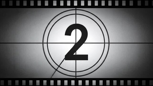 Classic Film Countdown: Retro Numbers, Cinematic Start, Vintage Style.