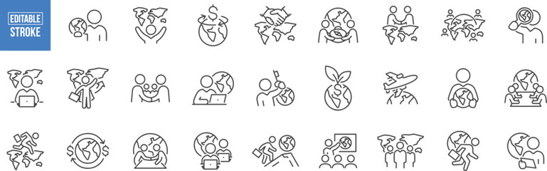 Business Communication and Strategy Icons – Planning, Consulting, Presentation, Brainstorming, Corporate Ideas, Analysis, Discussion, Campaign

