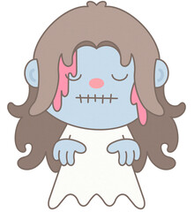 Happy Halloween cute girl in ghost fancy fashion costume