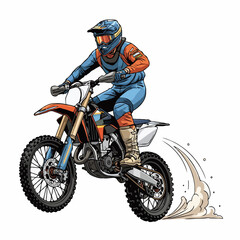 vector illustration. motocross rider on a motorcycle