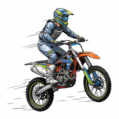 vector illustration. motocross rider on a motorcycle