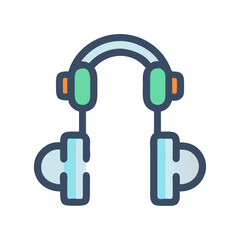 Modern Style Headphones with Soft Color Palette on Black Background