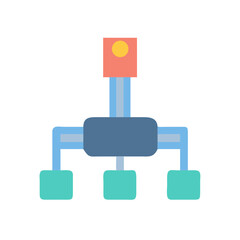 Flat design organization chart diagram on a black background