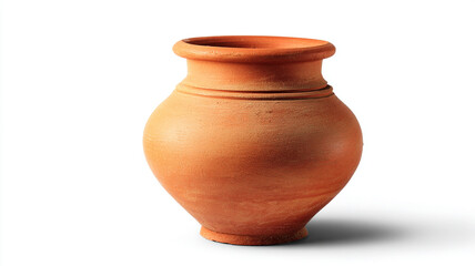 clay vase or pot isolated on white background