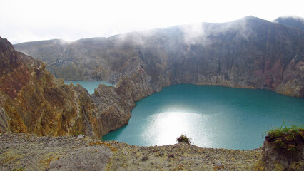 Colorful crater lakes of Kelimutu volcano, Flores Island, Indonesia.