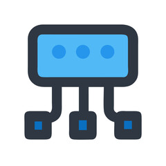 Simple network structure diagram with centralized data source illustration