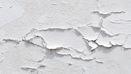 Obraz premium Cracked white stucco wall texture