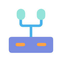 Retro Radio Control System Illustration Flat Design Style