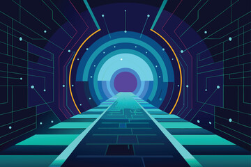 Naklejka premium Sci-Fi Tunnel Entrance Vector Art