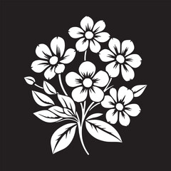 Obraz premium Elegant white flower bouquet on contrasting black background