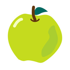 green apple illustration with transparent background