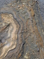 Natural glacier rock fragments in the Bromo mountains that occur naturally