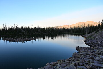 Sunset over the lake