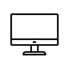 Minimalist black and white vector illustration of computer screen