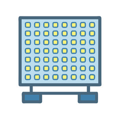 Flat illustration of stage lighting panel on black background