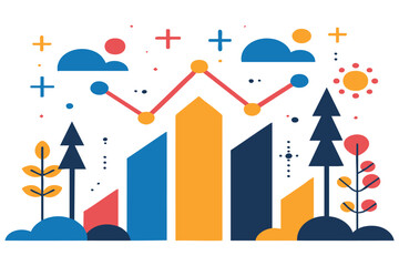 vector illustration of a chard graph business