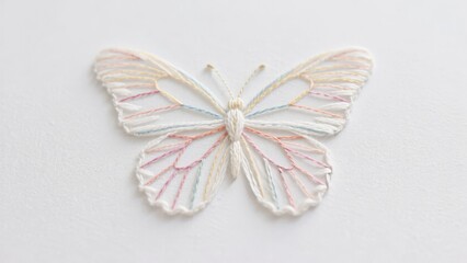 Delicate White Butterfly with Intricate Wing Patterns